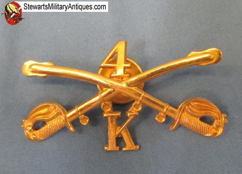 thumbnail image 2 of US Army 4th Cavalry Regiment Swords Hat Pin – Large 2-1/4 Inch Military Insignia 2 of 4