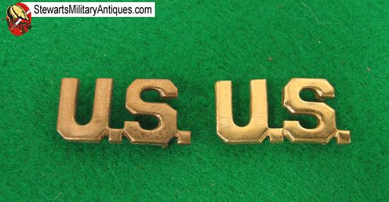 US WWII Army Officer Collar US, Pair, English Mfg