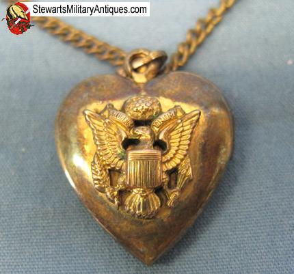 Stewarts Military Antiques - - US WWII Army Locket Necklace - $65.00
