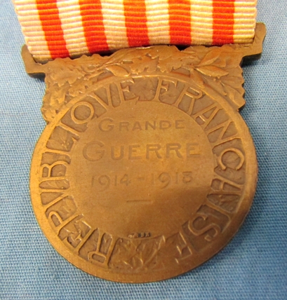 French WWI 1914-1918 War Medal and Ribbon