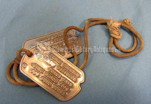 Stewarts Military Antiques - - US WWII NOK Dogtag Set, Ohio Soldier ...