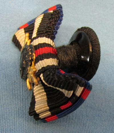 German WWI Four Place Lapel Ribbon & Black Wound Badge Button