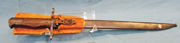 Japanese WWII Type 30 Bayonet, Rubberized Canvas Frog, TALW