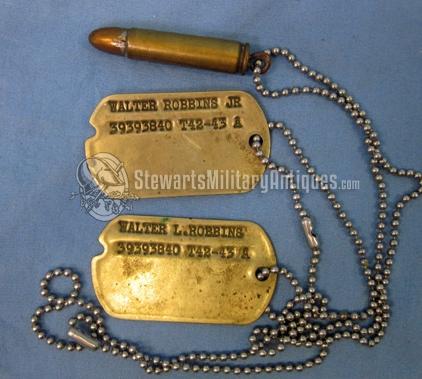 Stewarts Military Antiques - - US WWII Soldiers Dog Tag Set, Carbine ...