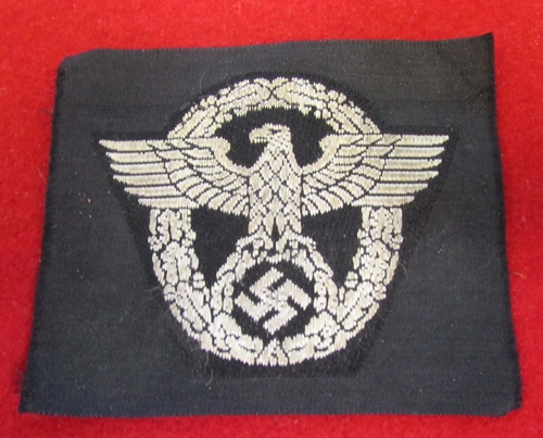 German WWII Police Cloth Hat Insignia