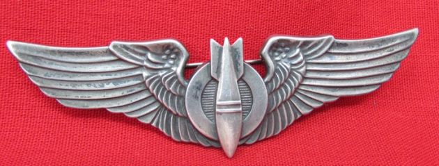US WWII USAAF 3 Inch Bombardier Wings, Juarez Pattern, Coin Silver