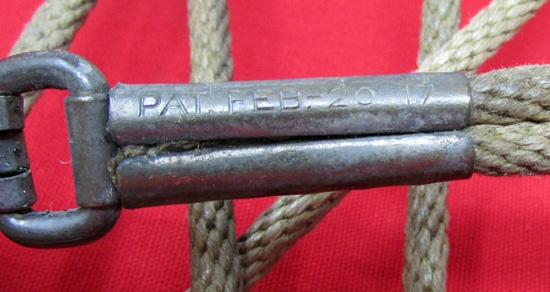 US WWI Pistol Lanyard, Patented February 1917