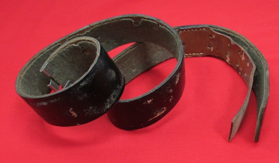 German WWII Wehrmacht Black Patent Leather Dress Belt, Maker Marked