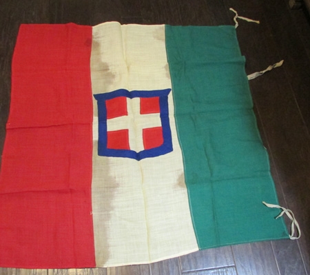 Italian WWII Wool Flag, 36 x 38 Inches