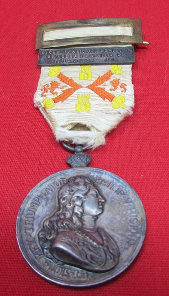 Spain, 2nd Centennial Medal 1910, Battles of Brihuega & Villaviciosa, Silver