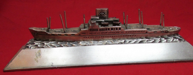 US WWII S.S. President Polk Tournament Achievement Award Ship Model