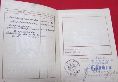 German WWII Arbeitsbuch, Husband & Wife, Munich Residents