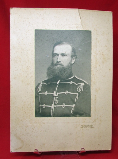 German Franco Prussian War 1870 Era Formal Portrait, Hussar, Iron Cross 2nd Class