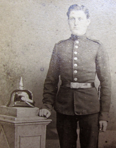 German Franco Prussian War 1870 Era CDV, Fuslier Soldier, 1867 Pattern Helmet