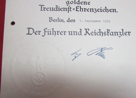 German WWII Czech Occupation Medal and Award Documents, Postman