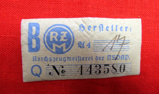 German WWII, SA Sports Armband, Full RZM Tag, 443580