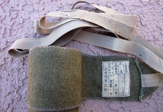 Japanese WWII Imperial Navy Olive Wool Issue Puttees