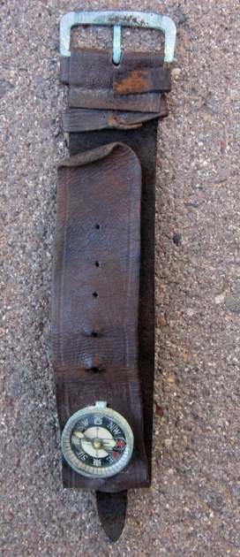 Japanese WWII Leather Watchband & Compass