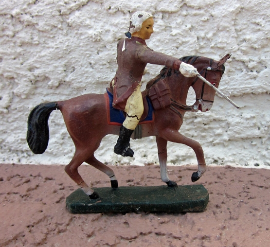 German Composition Toy Soldiers, American Revolution, Elastolin Mfg., 9 Figures