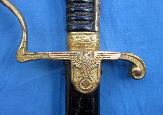 German WWII Heer Officers Sword, Richard Herder Mfg, Lion Head Pommel