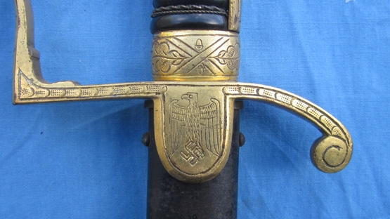 German WWII Heer Officers Sword, Holler Mfg, Number 3 Pattern