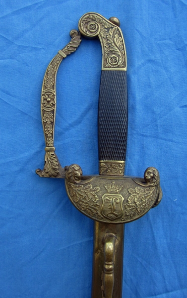 German Imperial Era, Bavarian Civil Officials Sword, King Ludwig Era, Etched Blade, Clemens & Jung