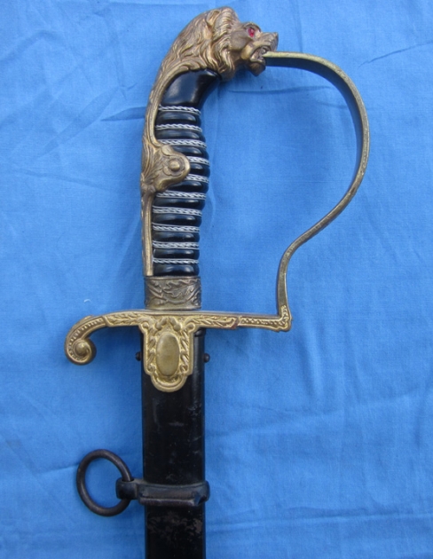 German WWII Heer Officers Sword, Eickhorn Field Marshall Series, Wrangel Lion Head Pattern