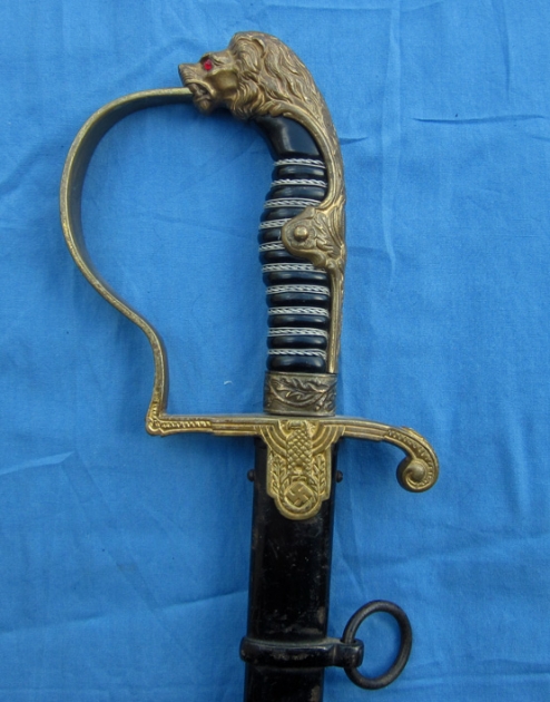German WWII Heer Officers Sword, Eickhorn Field Marshall Series, Wrangel Lion Head Pattern