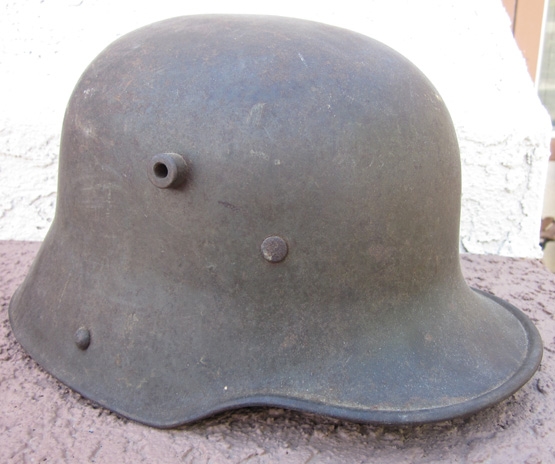 German WWI Stahlhelm, Si66, Liner Band & Rivets, Original Paint