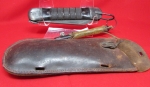 US WWII USAAF Colonial Mfg Survival Kit Knife, Leather Sheath and Metal Tool