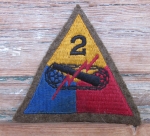 US WWII 2nd Armored Division SSI, Embroidered on Wool
