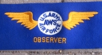 US WWII Army Airforce Ground Observer Corps Armband