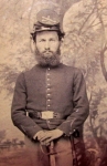 Photo: US Civil War Framed Albumen Image, Armed Union Cavalryman, 5th Rgt.