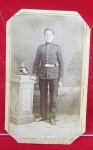 Photo: Franco-Prussian War German Franco Prussian War 1870 Era CDV, Fuslier Soldier, 1867 Pattern Helmet