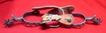 Western Drop Shank Spurs, Silver Heart Decoration