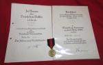 German WWII Czech Occupation Medal and Award Documents, Postman