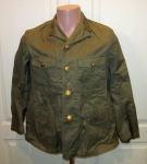Photo: Japanese WWII Navy Green Cotton Uniform, Officer Buttons, Pleated Pockets