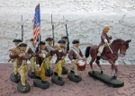 Photo: German Composition Toy Soldiers, American Revolution, Elastolin Mfg., 9 Figures