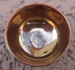 Photo: Japanese WWII Showa Era Imperial Navy Sake Cup, Black Exterior, Kutani Porcelain, Anchor