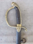 German Imperial Era, Bavarian Cuirassier Officer Dress Sword, E.Pack Mfg, Etched Blade