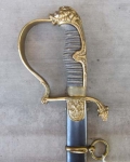 Photo: German Imperial Era, Artillery Officers Lion Head Sword, Triple Etched Blade