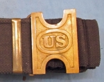 Photo: US IW, SAW Mills Mfg, Infantry, Blue Woven Canvas Double Loop Cartridge Belt