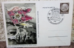 Photo: German WWII Postcard, Mit Unseren Fahnen ist der Sieg! Smoke Troops, Hitler's B'day 1941 Cancel