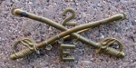 Photo: US Pre WWI Army Cavalry Collar Emblem, Pinback, E Troop, 2nd Rgt.