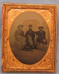 Photo: US Civil War Era 1/2 Plate Ferrotype, Three Pards