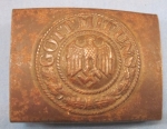 Photo: German WWII Heer Enlisted Belt Buckle, Stamped Steel