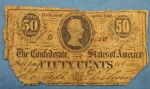 Photo: US Civil War Confederate Fifty Cent Note, Richmond 1863