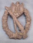 Photo: German WWII Silver Infantry Assault Badge, Hollow Back