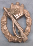 Photo: German WWII Silver Infantry Assault Badge, Solid Back