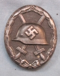Photo: German WWII Black Wound Badge, Stamped Steel